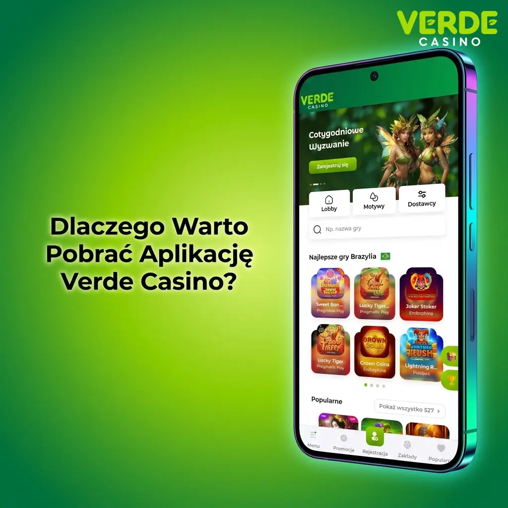 Aplikacja Verde Casino na mobile – 7000 gier, zakłady live, BLIK i wypłaty w 15 minut