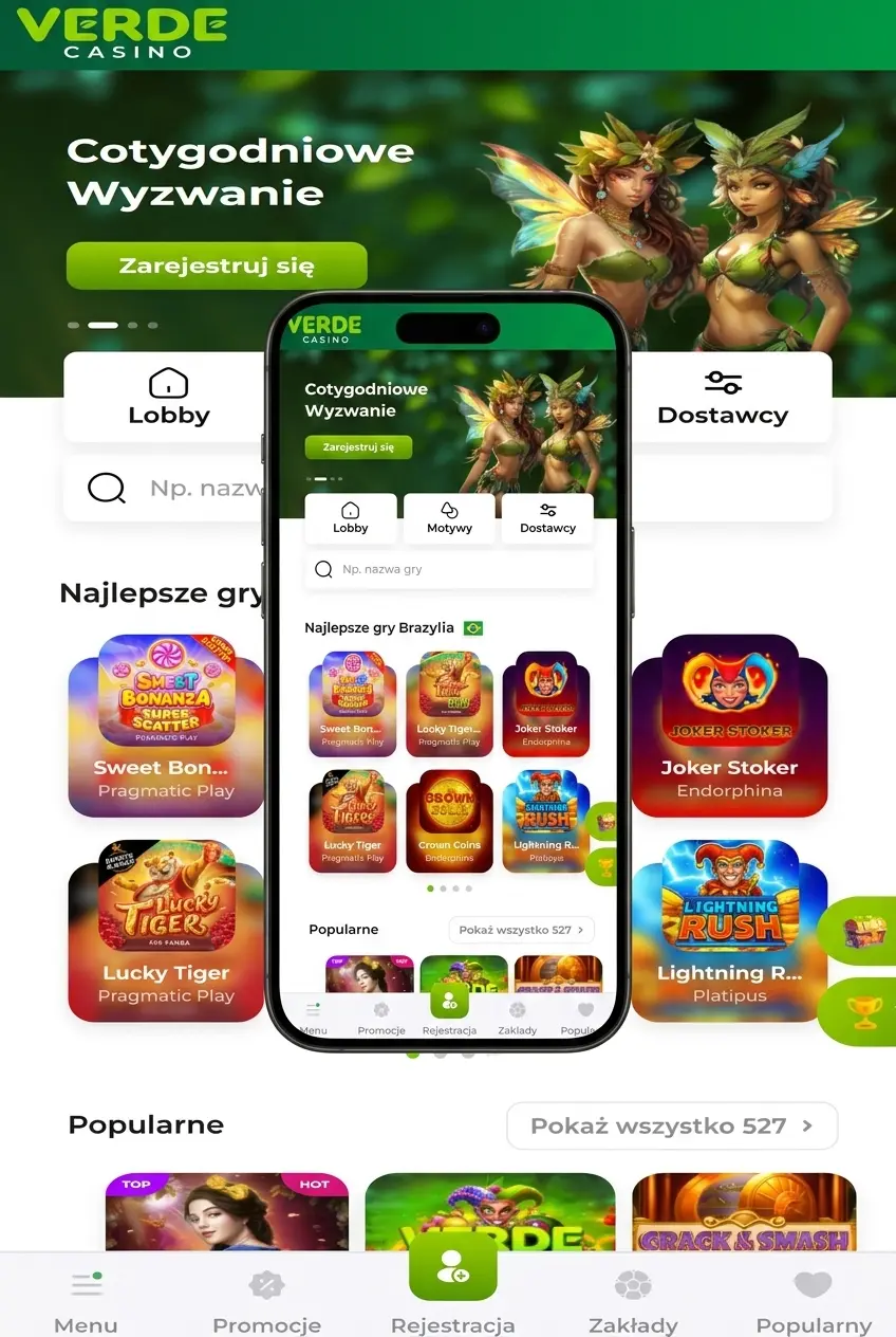 Kroki aktywacji bonusu Verde Casino w Polsce: rejestracja, depozyt 20 PLN, kod promocyjny i odbiór bonusu.