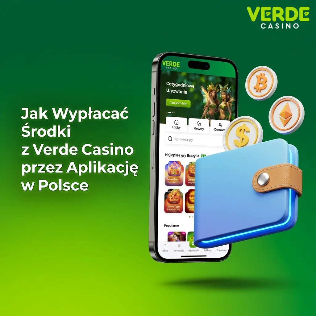 Wypłata środków z Verde Casino przez aplikację mobilną na smartfonie w Polsce