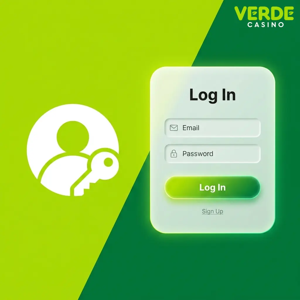 Instrukcja logowania do Verde Casino w Polsce – formularz z polami e-mail i hasło