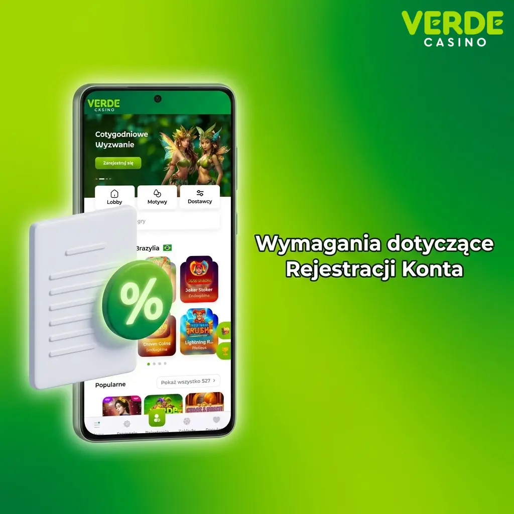 Wymagania rejestracji konta w Verde Casino – minimalny wiek 18 lat, jeden użytkownik, prawdziwe dane