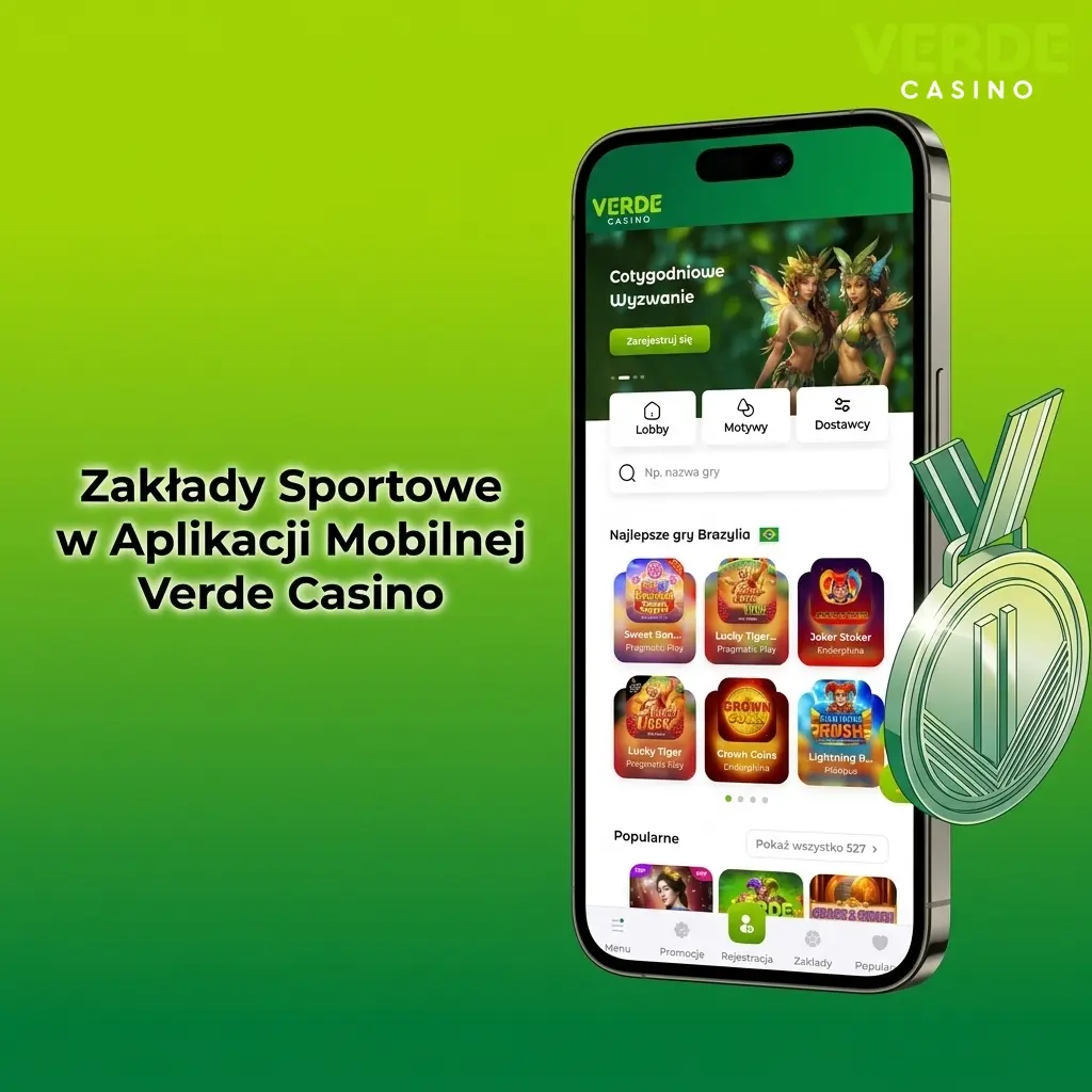 Zakłady sportowe w aplikacji Verde Casino – piłka nożna, koszykówka, tenis, esport i więcej dyscyplin