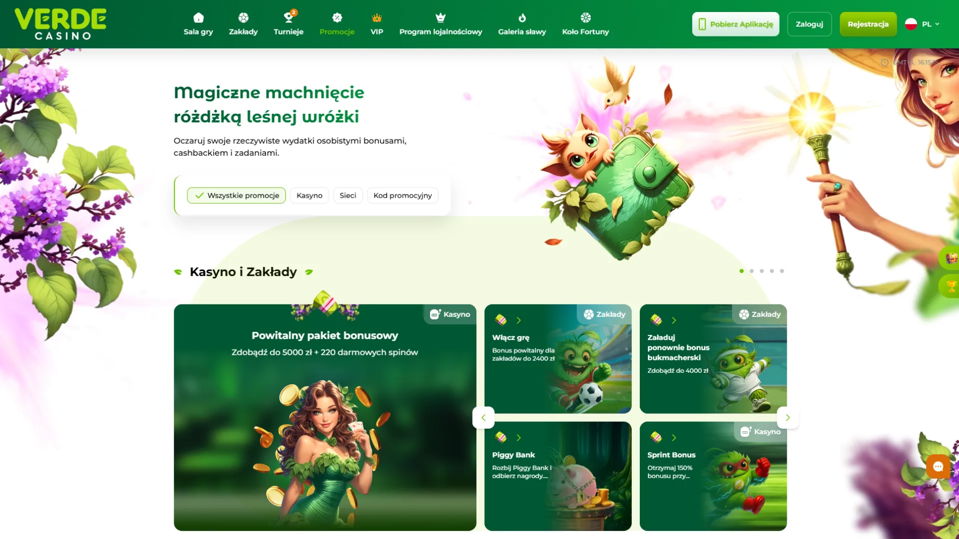 Odbierz hojne bonusy w Verde Casino.